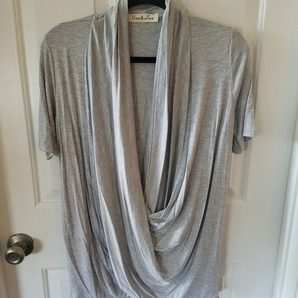 SALE🔥LAST 2! Slouchy Wrap Top in Gray - Picture 5 of 8